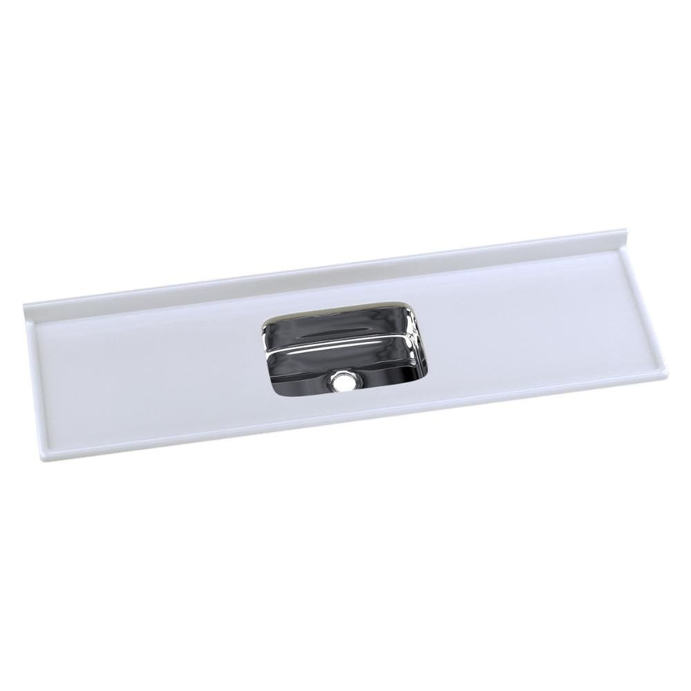 Pia de Cozinha Mármore Sintético 180x55cm com Cuba Aço Inox Multimóveis CR20476