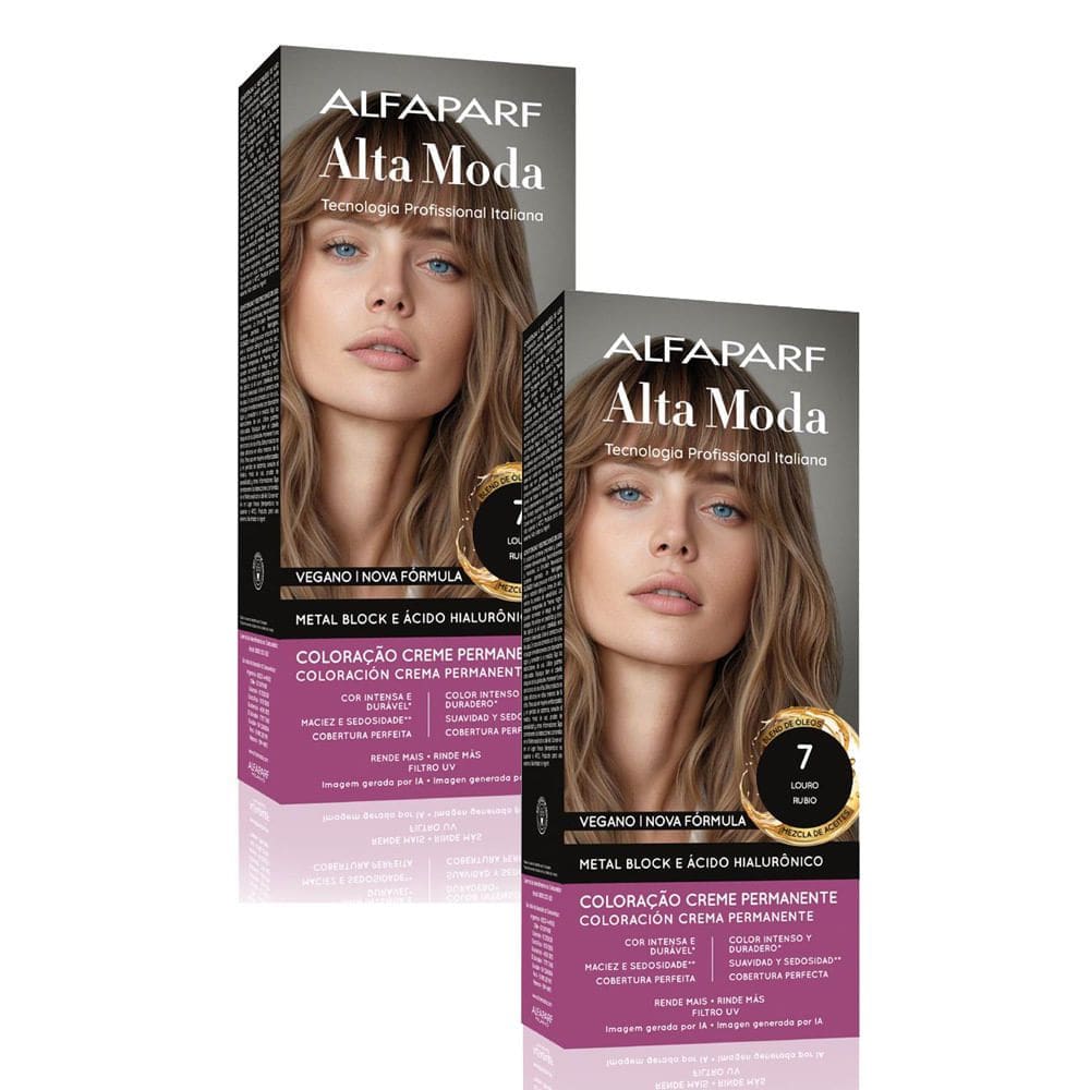 Kit 2 Tintura Creme Altamoda Alfaparf 7 Kit