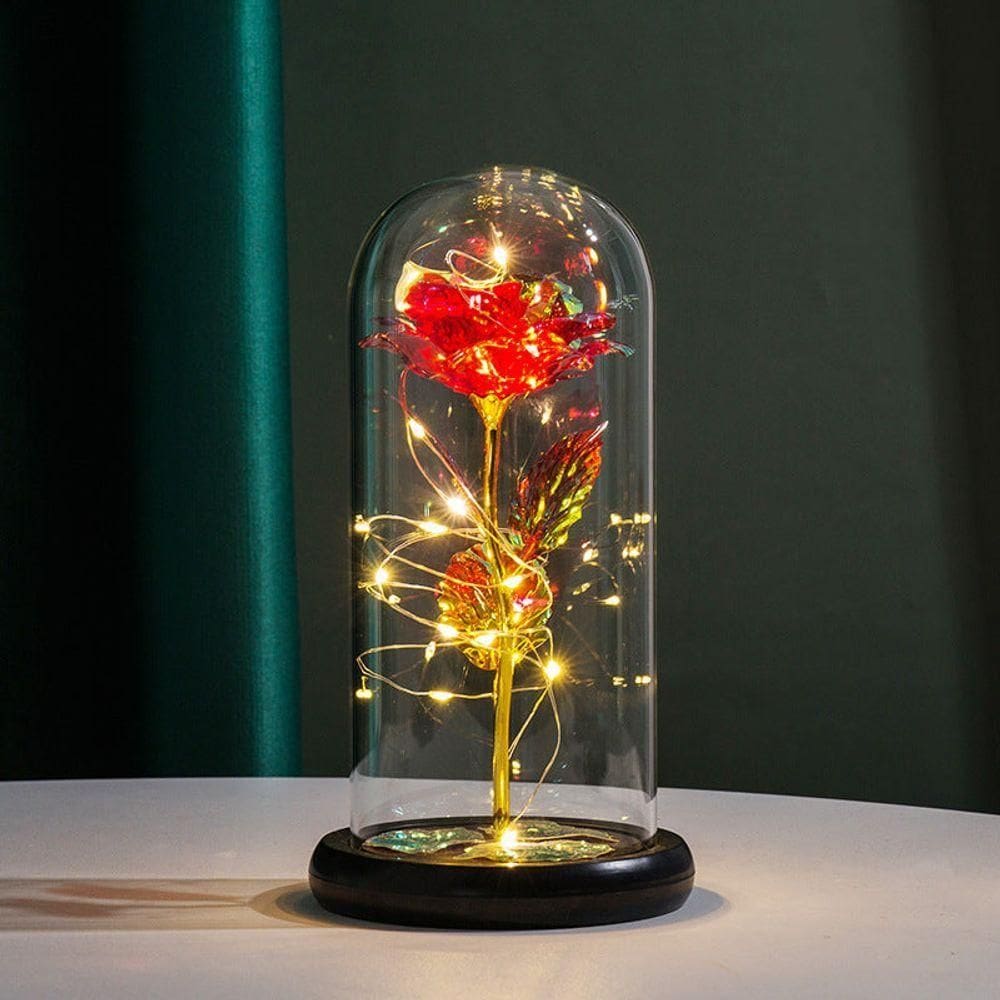 Luminária Rosa Charmosa Com Led Vermelho: Iluminação Sofisticada Para Seu Ambiente
