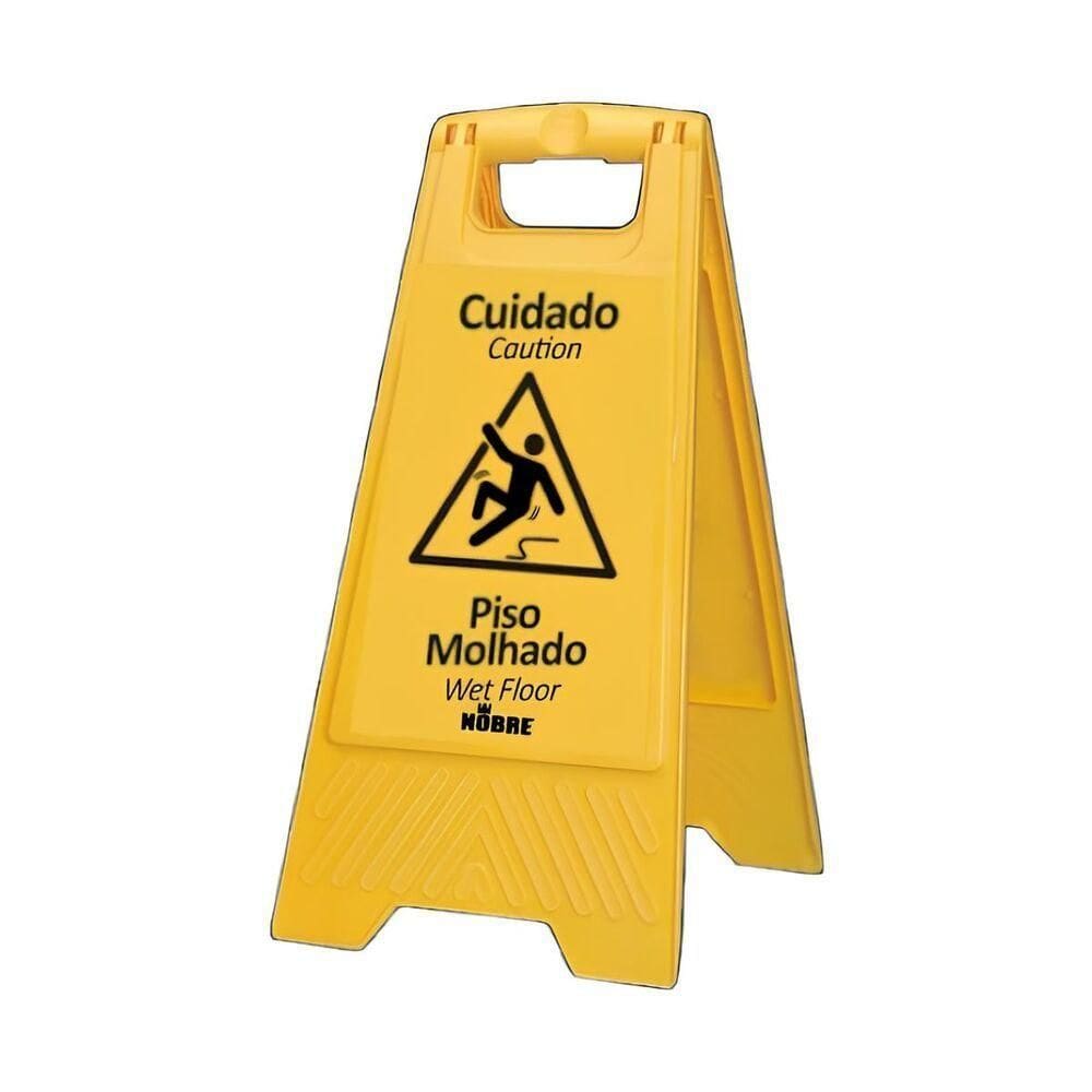 Placa Plástica De Sinalização - Segurança E Orientação Bilíngue Para Ambientes Perigosos
