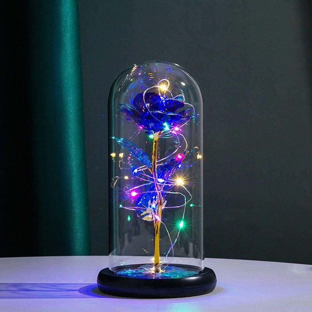 Luz Rosa Encantada: Luminária De Vidro Com Led Roxo Para Ambientes Sofisticados