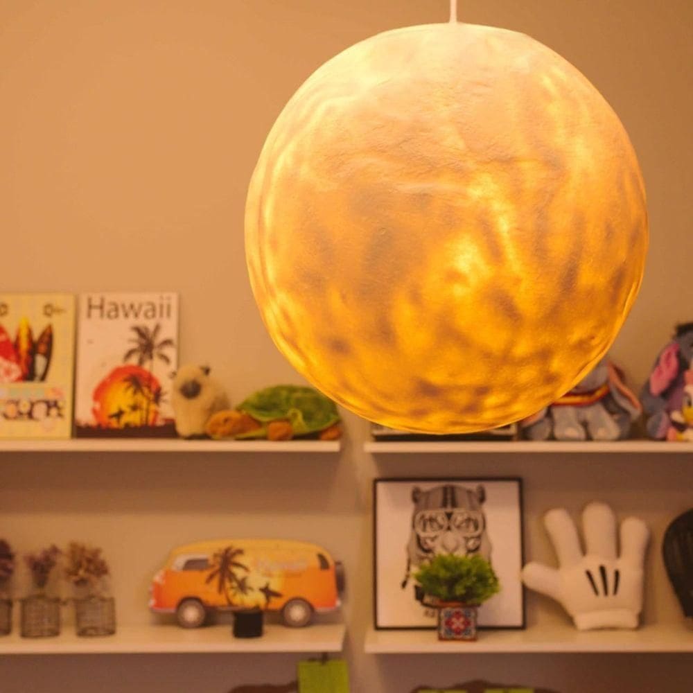 Luminária Pendente Lua Cheia - Iluminação Mágica E Aconchegante Para Seu Espaço