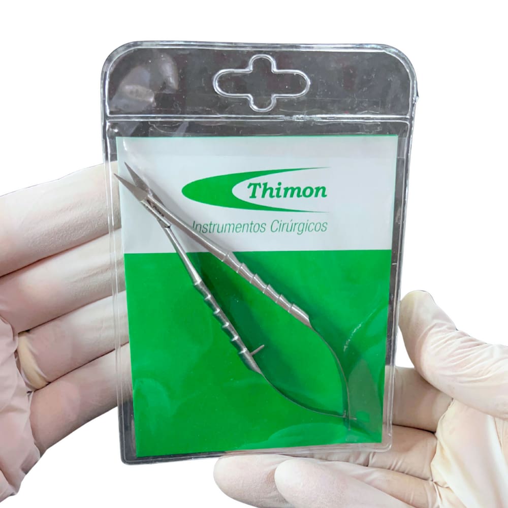 Tesoura Castroviejo 11 cm Ponta Reta sem Serrilha Thimon