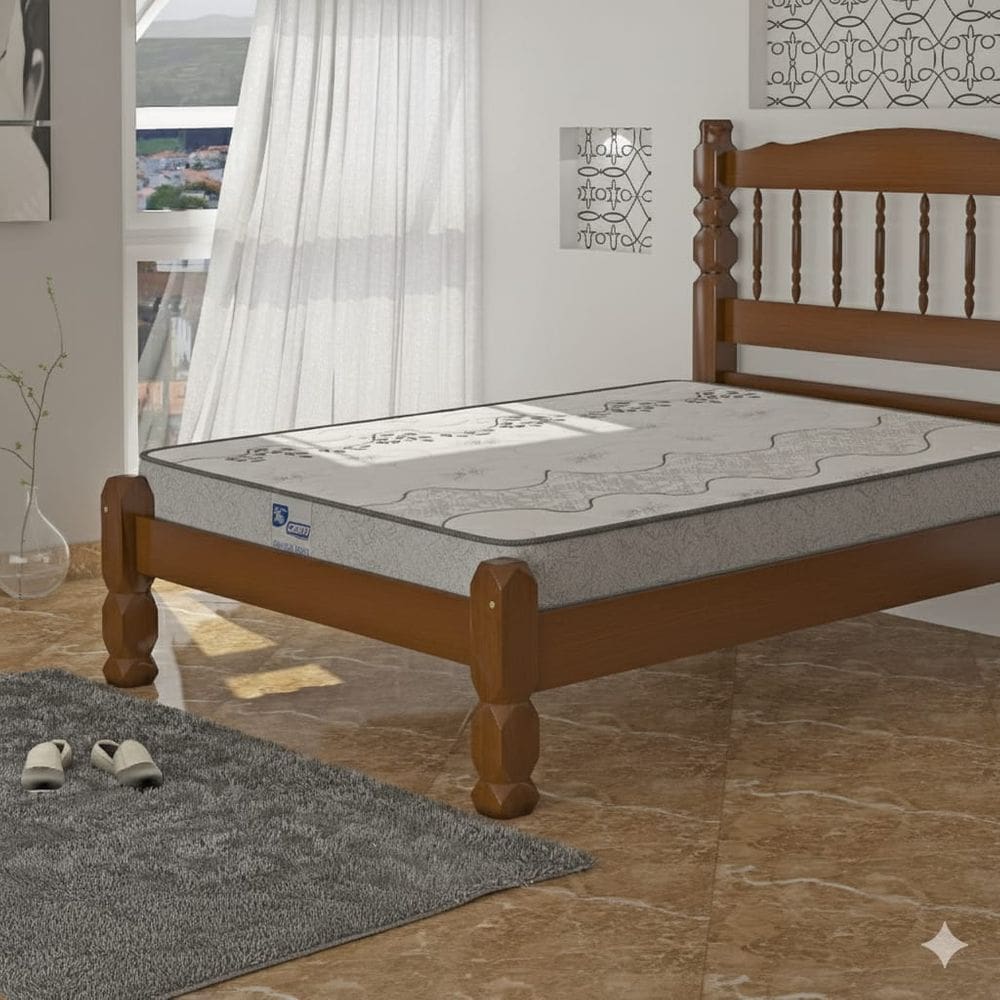 Cama casal madeira palmo + 1 colchão casal d20 dream Gazin