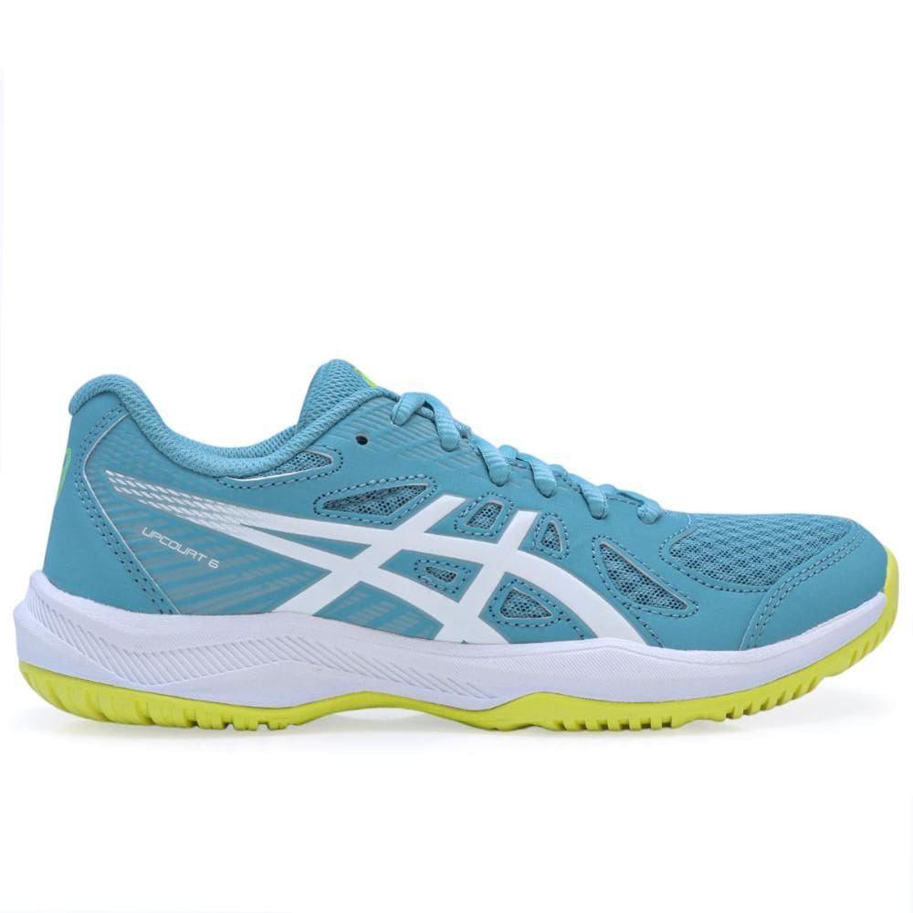 Tênis Asics Upcourt 6 Azul Branco e Amarelo