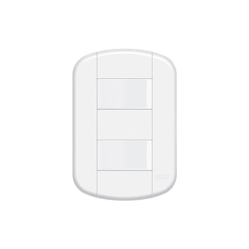 Interruptor Simples Duplo Fame Blanc+ Distanciados Com Placa 4x2 Branco