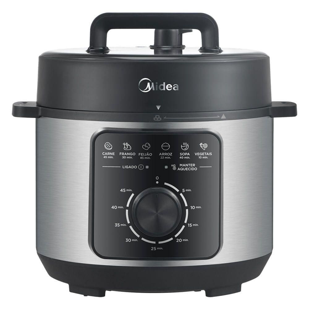 Panela de Pressão Mecânica Preta e Inox 4L Midea PPM42 - 220V