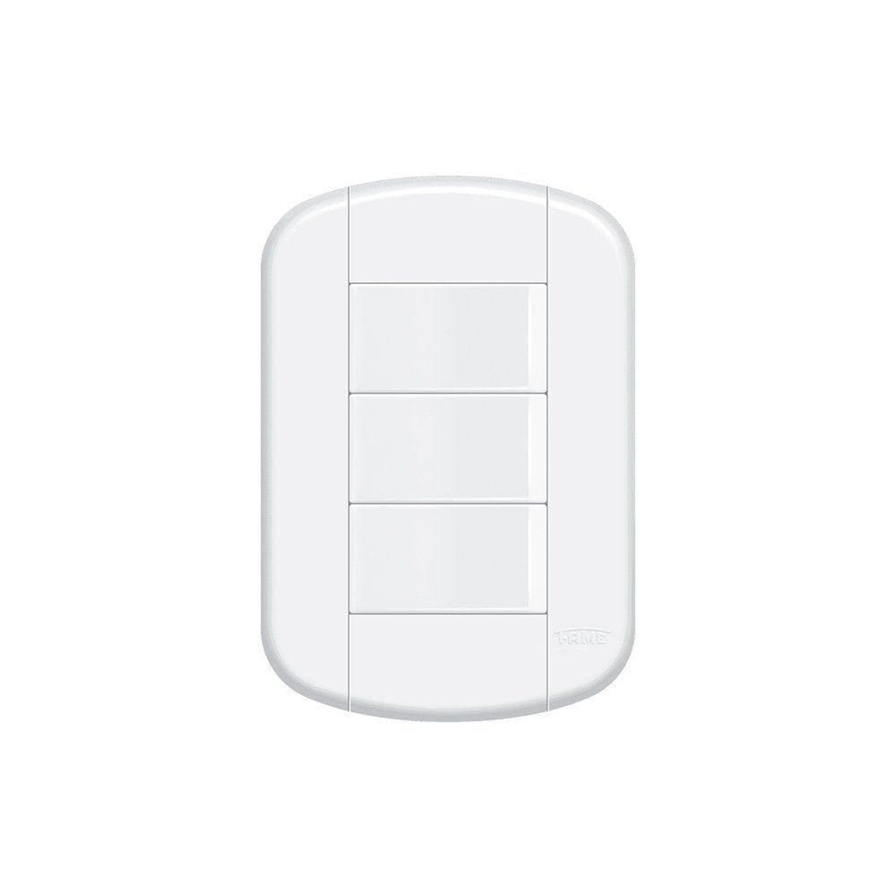Interruptor Simples Triplo Fame Blanc+ Com Placa 4x2 Branco