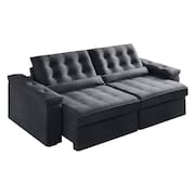 Sofá Retrátil e Reclinável 3 Lugares 2,12m Veludo Ilhéus