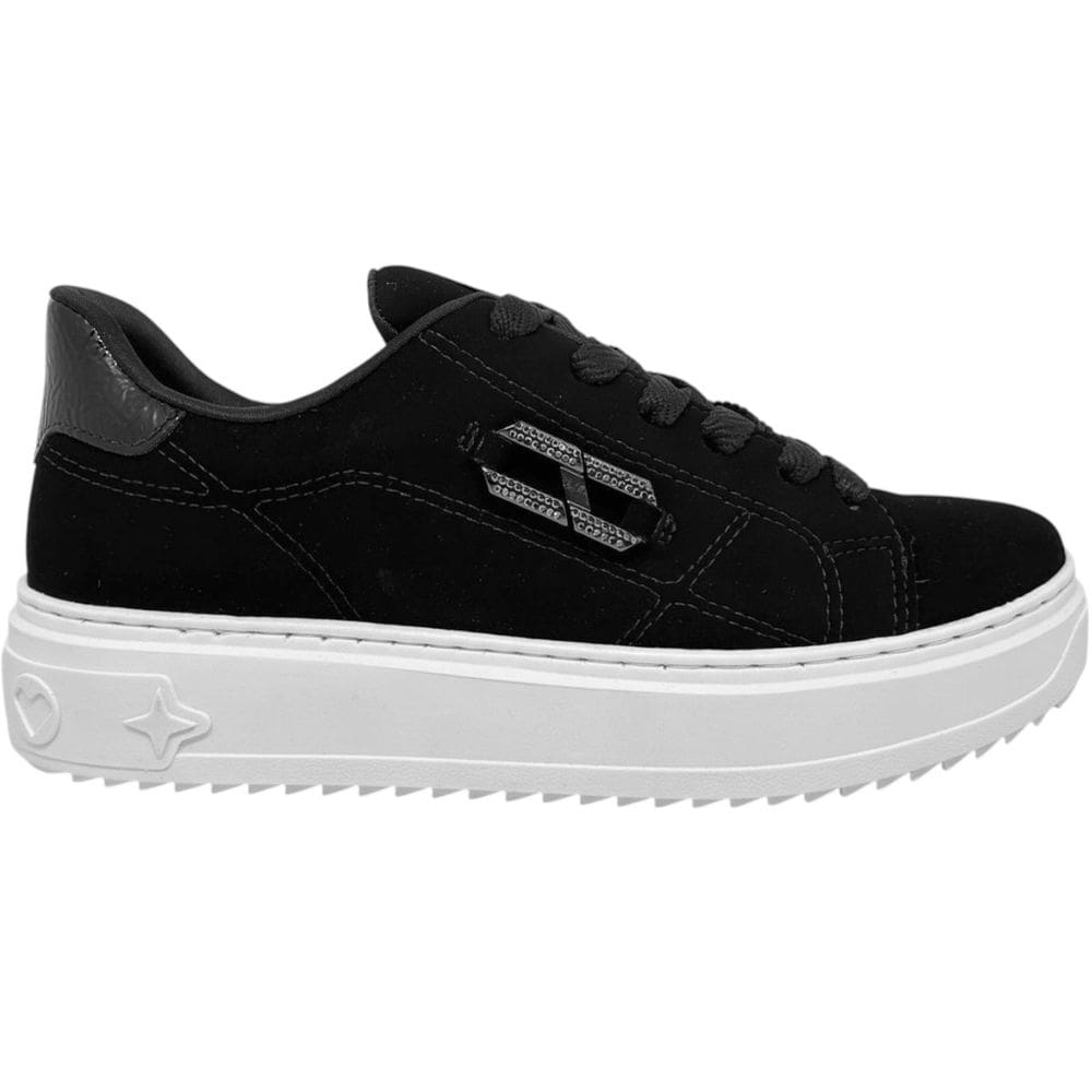 Tênis Feminino Casual Dia a Dia Passeio Trabalho Com Strass Street Urban Style Conforto Via Marte 055-031