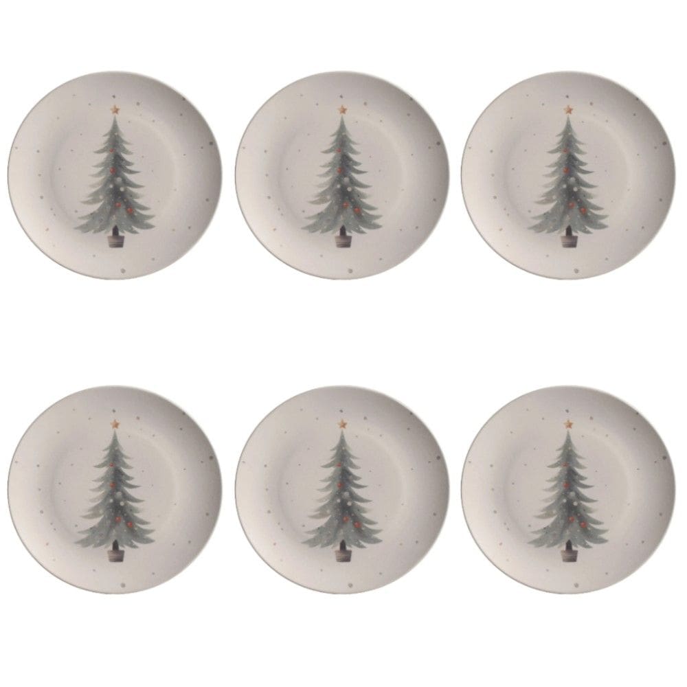 Conjunto de Pratos Rasos 06 Peças Noite de Natal Porto Brasil
