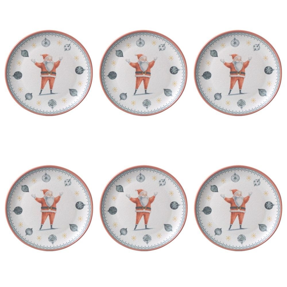 Conjunto de Pratos de Sobremesa 06 Peças Natal Tempo de Festa Porto Brasil