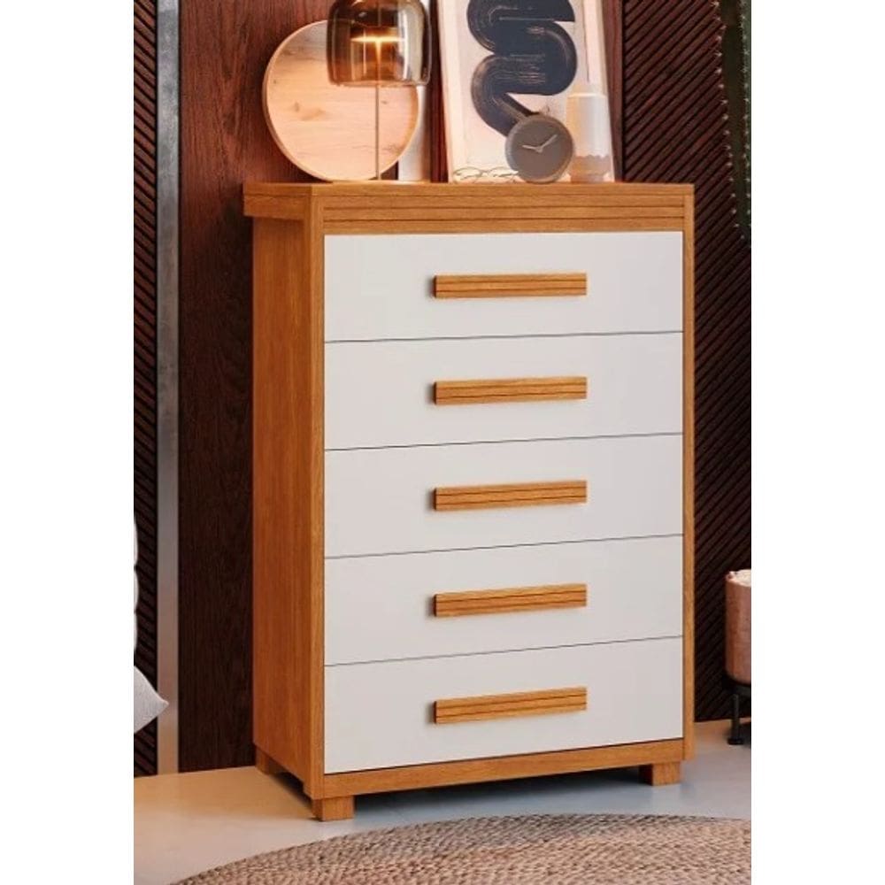 Comoda PARIS 5 gavetas YpÊ/OFF WHITE