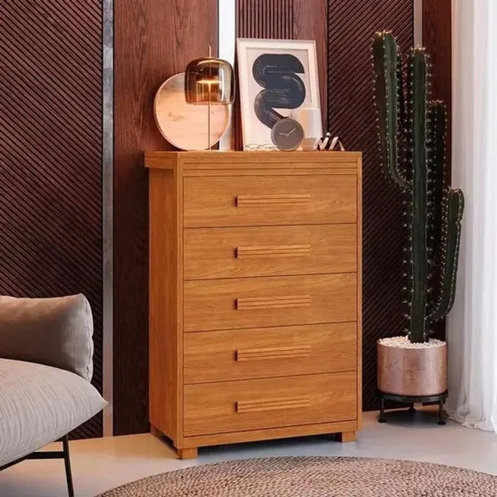 Comoda PARIS 5 gavetas ypê