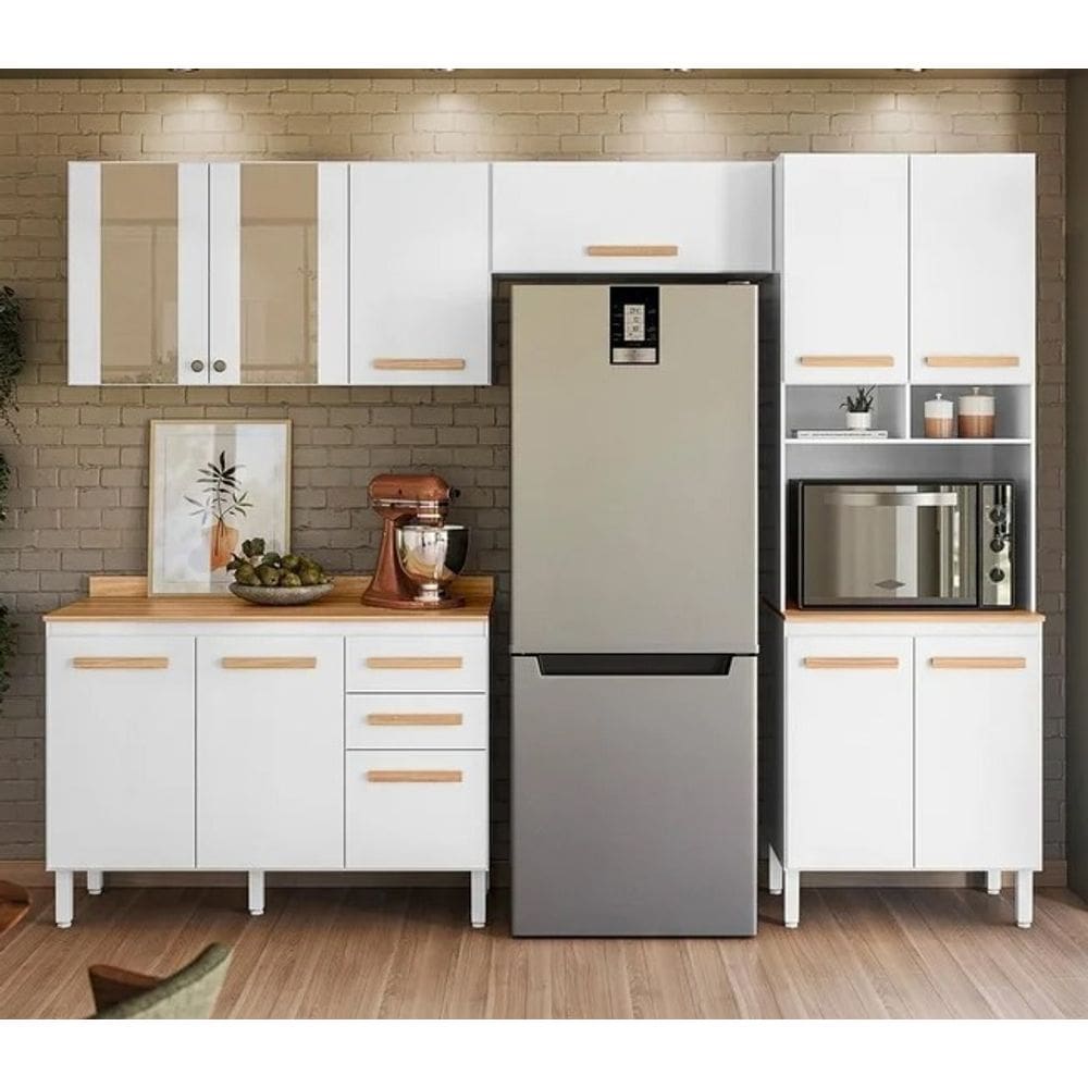 Cozinha Modulada Intenza NUBIA 4 Peças FREIJO/BRANCO