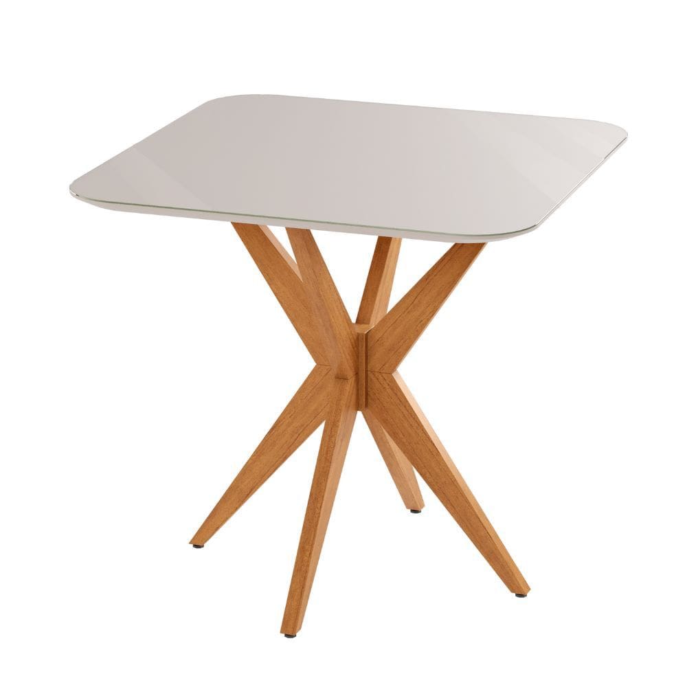 Mesa de Jantar Simpatia Tampo Retangular em Vidro 90x90cm JCM