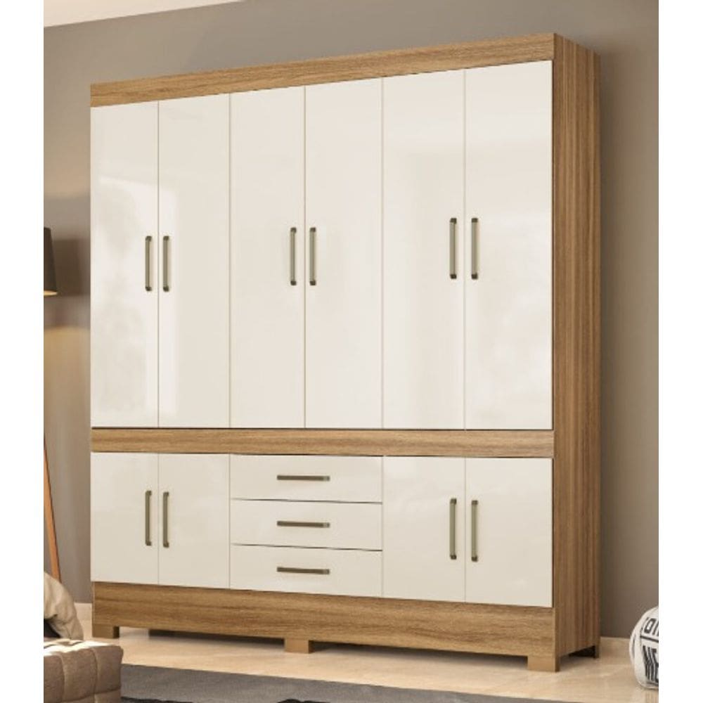 Guarda Roupa NEW MURANO AMENDOA/ OFF WHITE