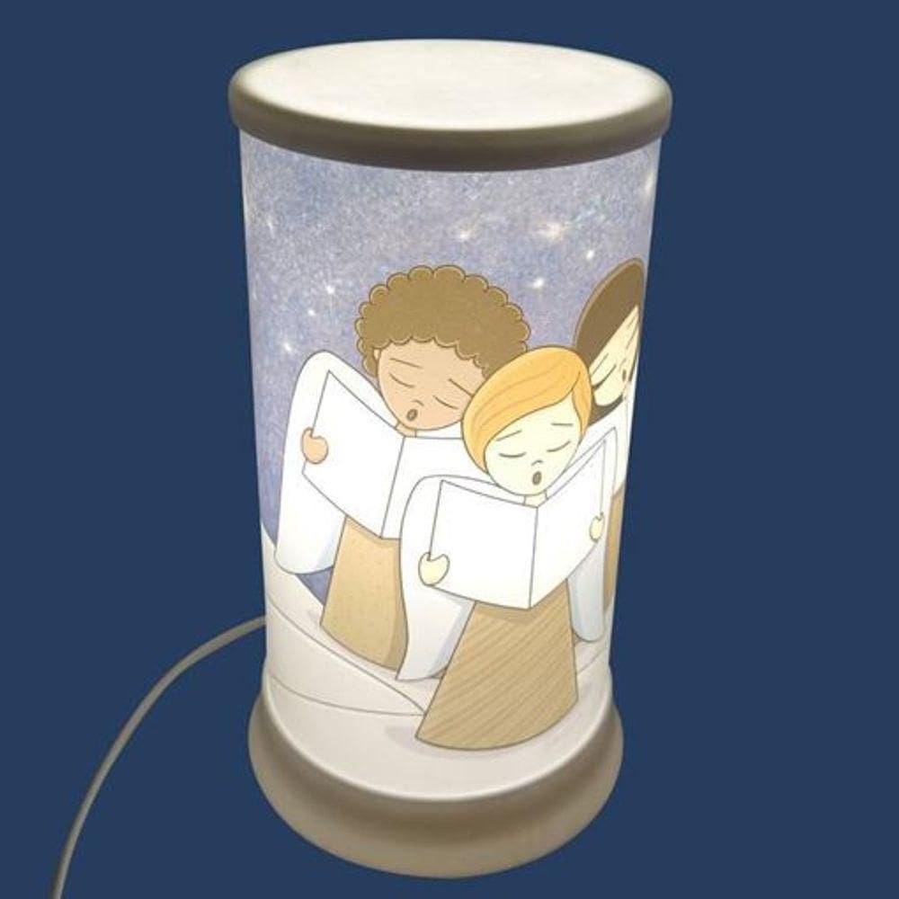 Abajur Encantador Anjinhos - Luz Suave Para O Quarto Mágico Das Crianças