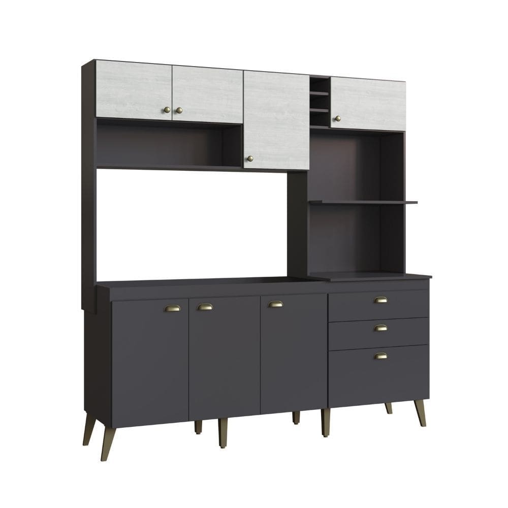 Cozinha Compacta Donna - MDP 8 Portas 2 Gavetas 2 Nichos  - Casamia