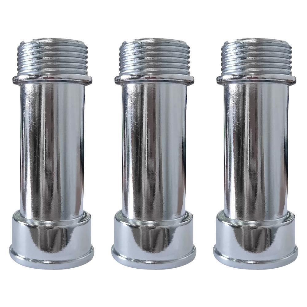Kit 3 Extensão Para Torneira Longa 1/2`` 76Mm Metal Cromado