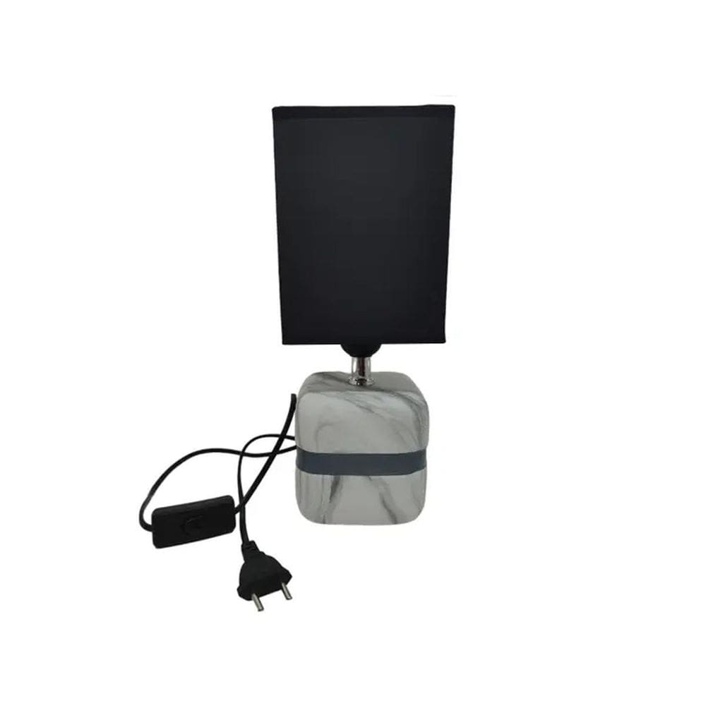 Abajur Preto Com Base De Cerâmica Carrara 30X12,5Cm