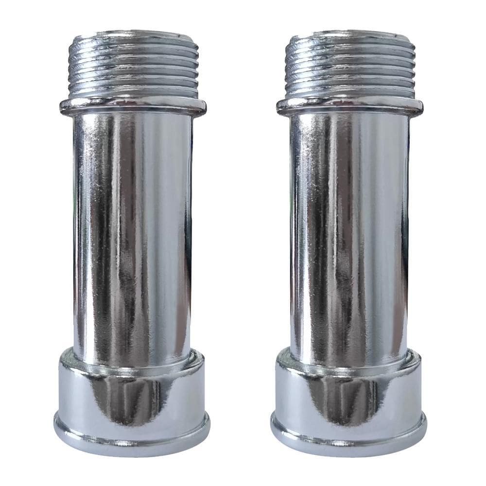 Kit 2 Extensão Para Torneira Longa 1/2`` 76Mm Metal Cromado