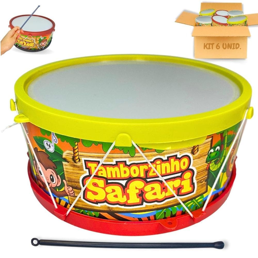 Kit 6 Tambores Brinquedo Musical Prenda Festa Junina