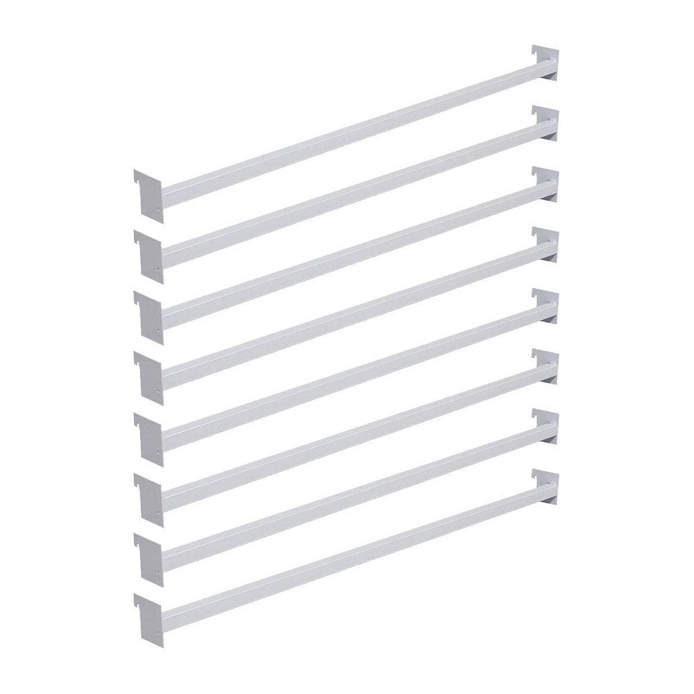 Kit 8 Réguas De Aço Carbono 73Cm Branco Para Gôndola