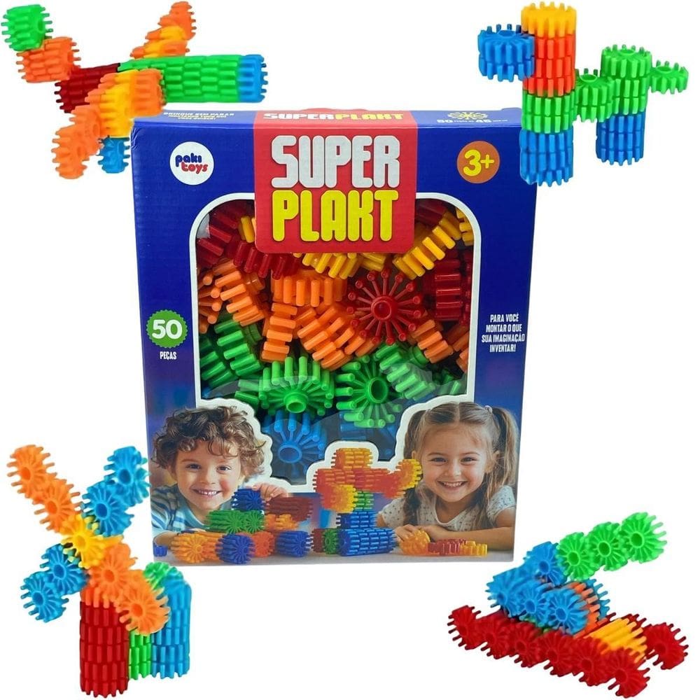 Blocos De Montar Brinquedo Infantil 50 Pçs 1249 Paki Toys