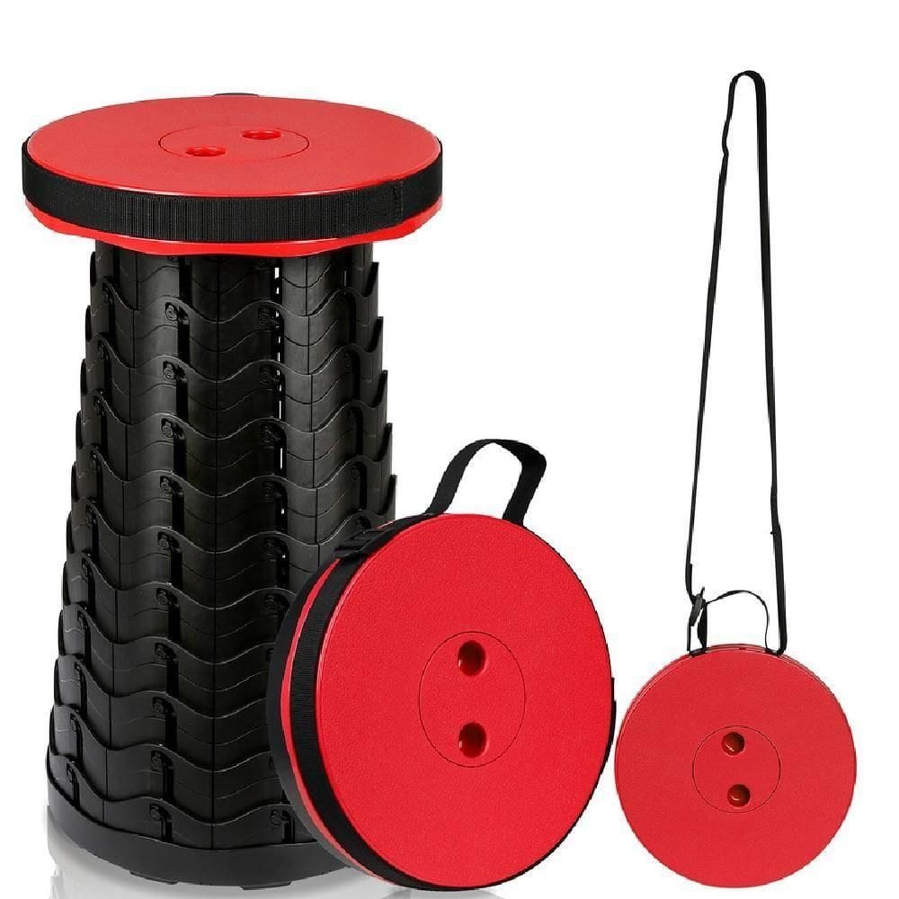 Banco Dobrável Pesca Camping Resistente Vermelha Compacta