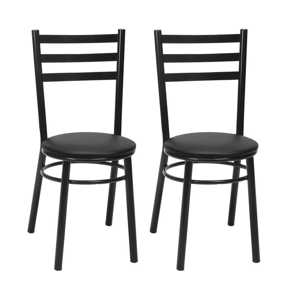 Kit 2 Cadeiras Cp81 Pintadas Pretas Treparoni Preto
