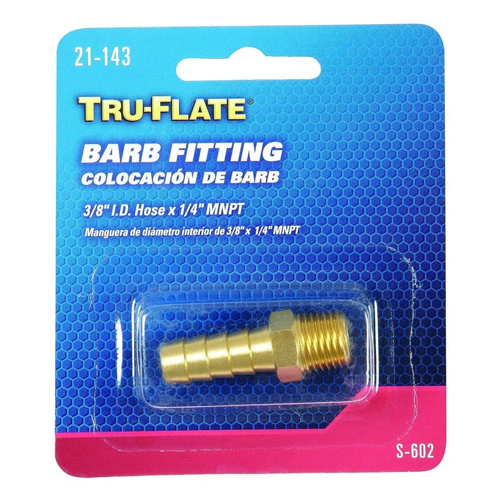 Encaixe de extremidade de mangueira Plews Tru-Flate 21-143 3/8” ID x 1/4” MNPT