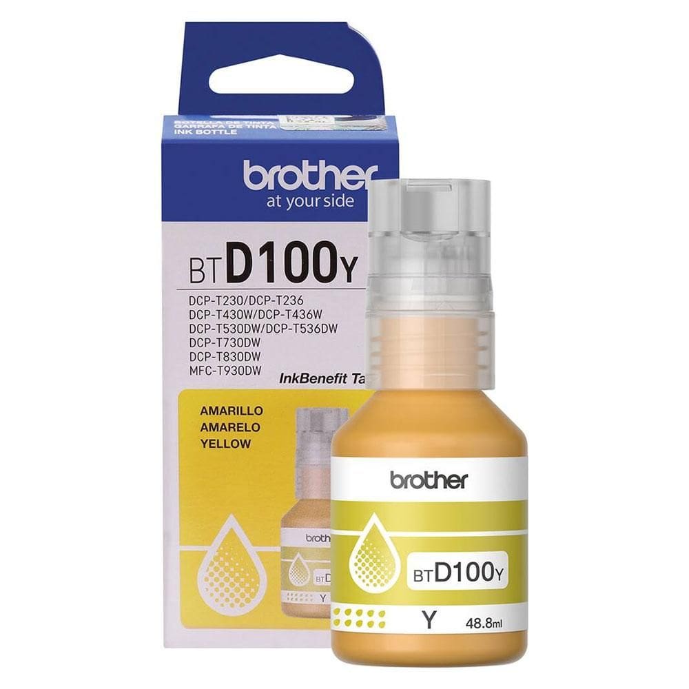 Garrafa de tinta Brother InkTank BTD100Y Amarelo 48,8ml