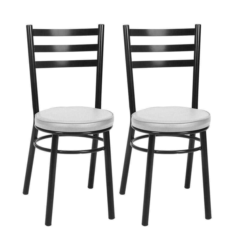 Kit 2 Cadeiras Cp80 Pintadas Pretas Debrum Treparoni Preto Com Branco