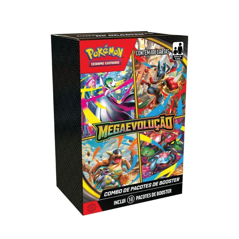 Coleção Mega Evolução Combo de Booster 18 Pacotes Cartas