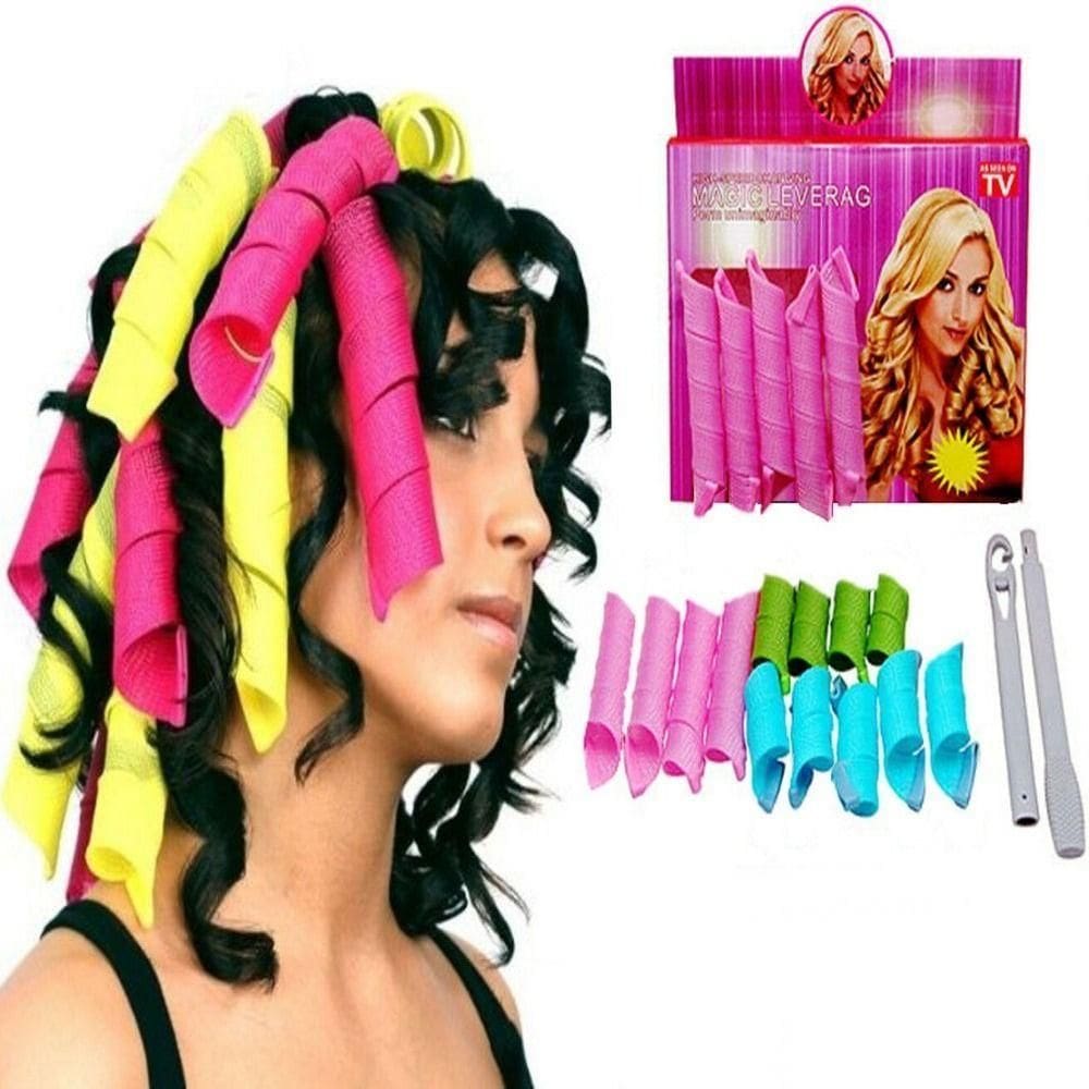 Kit Modelador De Cachos Formador Bobs Magico Rolinhos Cacheador Para Cabelo Enrolador Curl Leverag Pro
