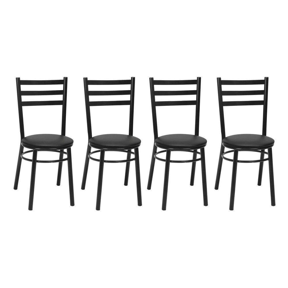 Kit 4 Cadeiras Cp81 Pintadas Pretas Treparoni Preto