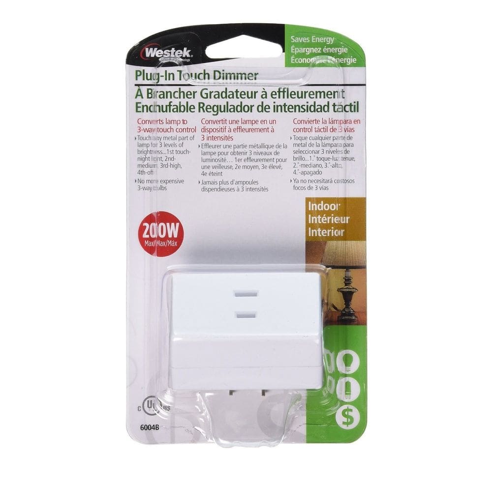 Interruptor dimmer de lâmpada de toque Westek de 3 níveis sem fiação de 200 W