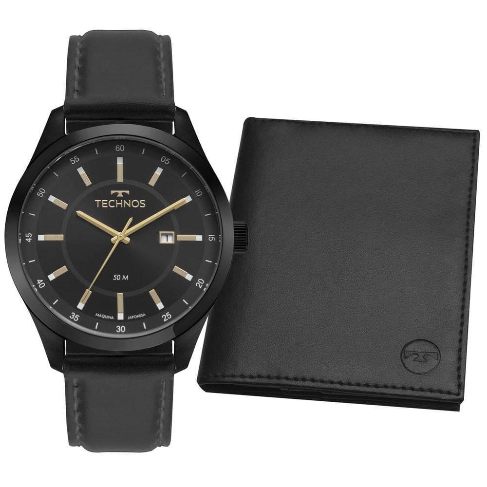 Kit Technos Masculino Steel Preto - 2115nax-k0p 2115nax-k0p