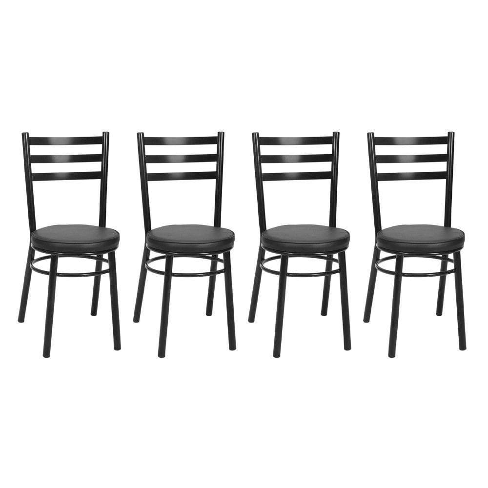 Kit 4 Cadeiras Pintadas Pretas Cp80 Debrum Treparoni Preto