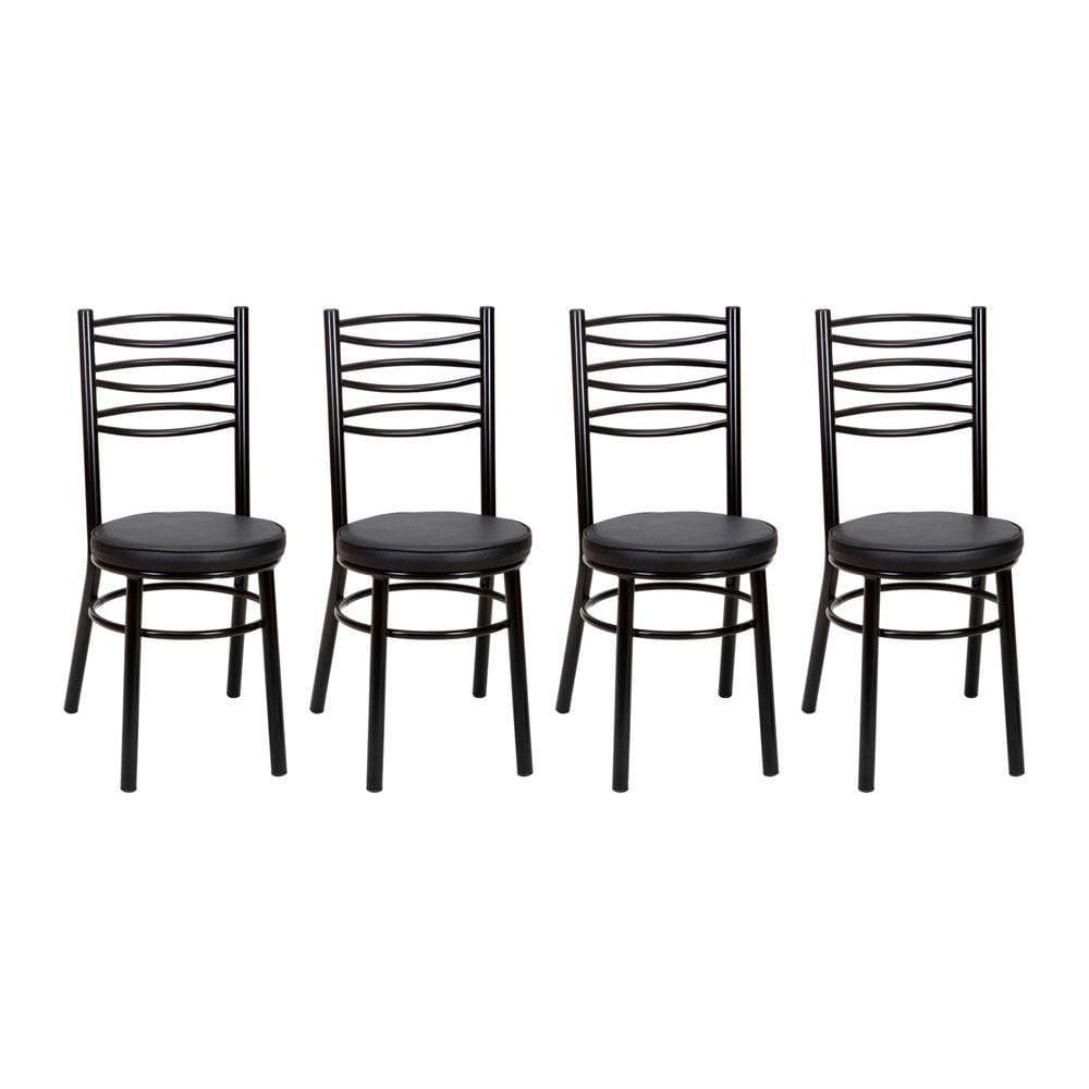 Kit 4 Cadeiras Cp34 Pintadas Pretas Debrum Treparoni Preto