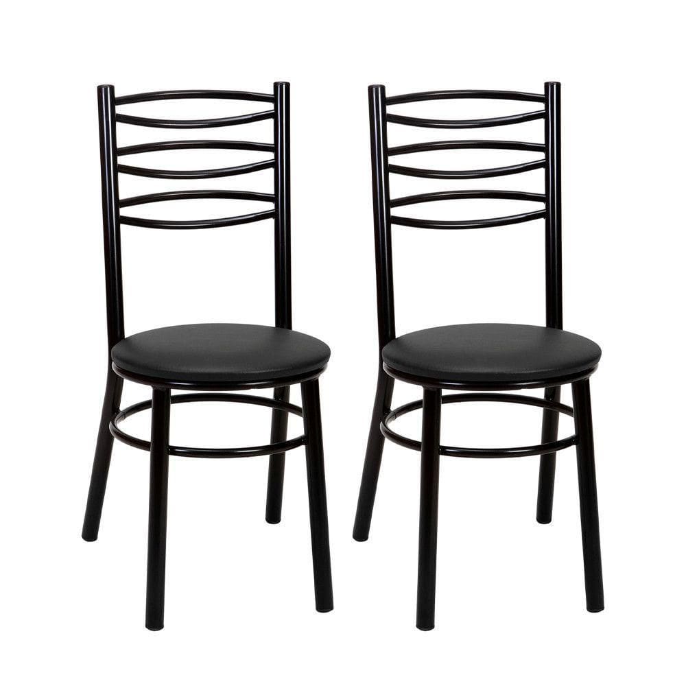 Kit 2 Cadeiras Cp33 Pintadas Pretas Treparoni Preto