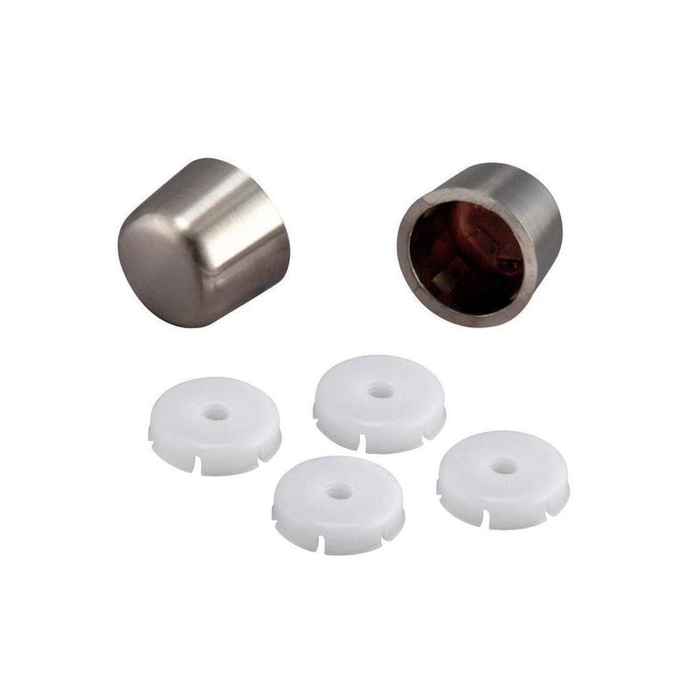 Tampas de parafusos de vaso sanitário Plumb Pak Plastic, acabamento escovado