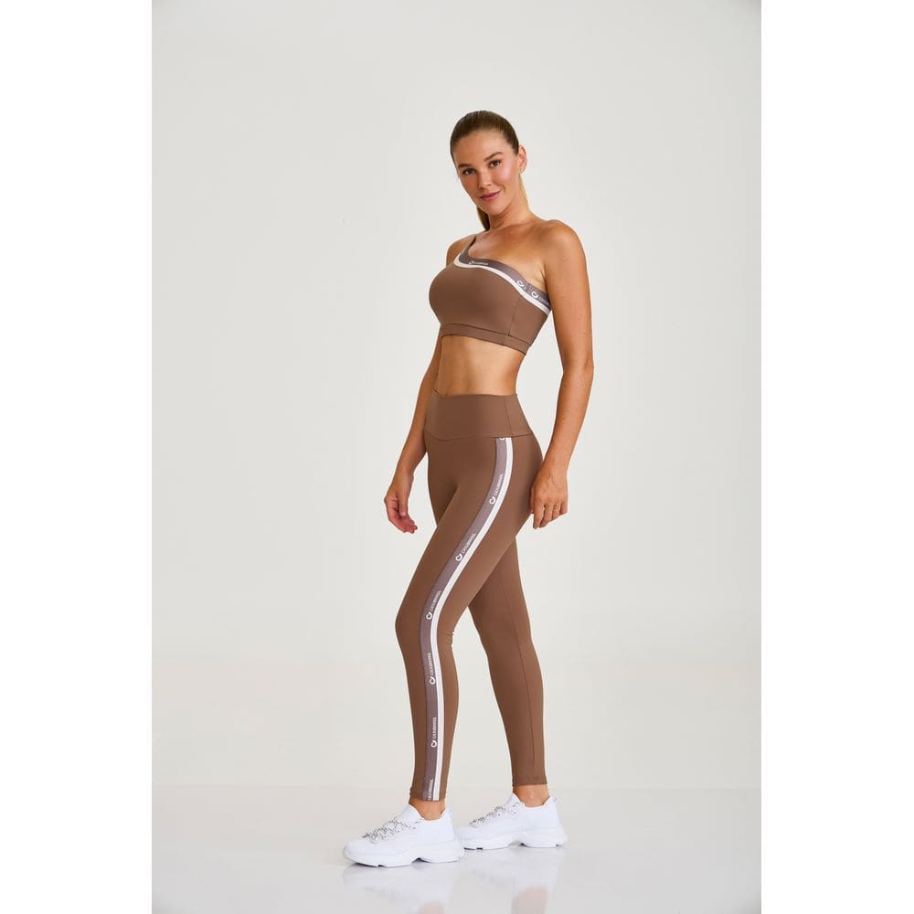 Legging c Elastico Personalizado Cajubrasil Marrom Castanho