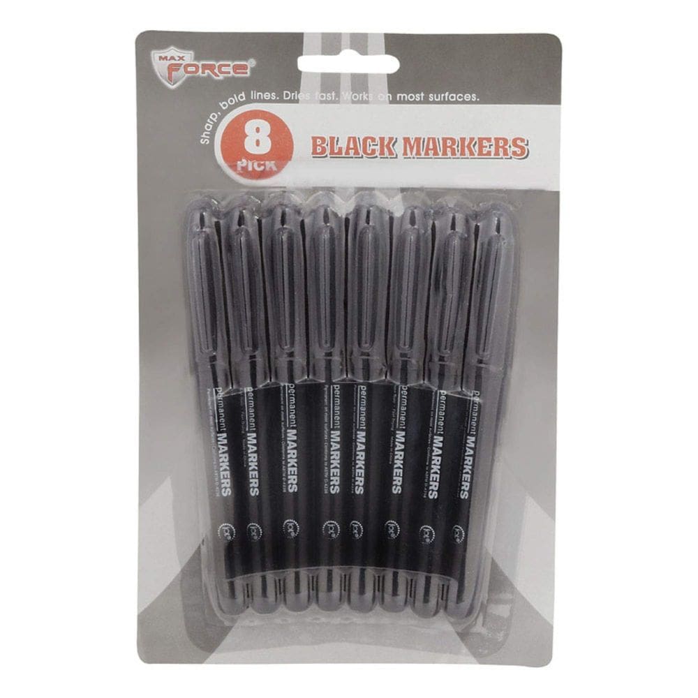 Marcador permanente Diamond Visions Max Force Black, pacote com 8