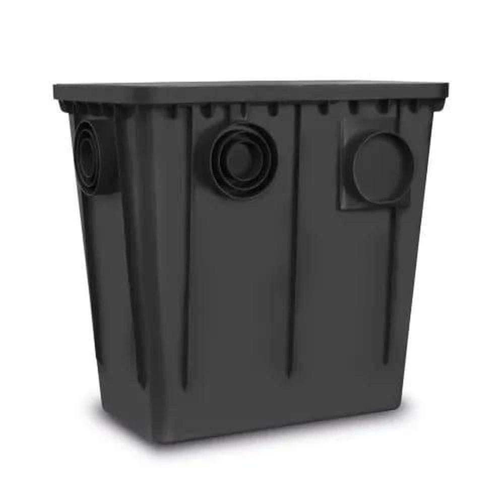 Caixa Gordura 52 Litros 52x33 Cm Com Cesto Preta Sistema Entrada Saída Tubos 100mm, 75mm, 50mm Roma