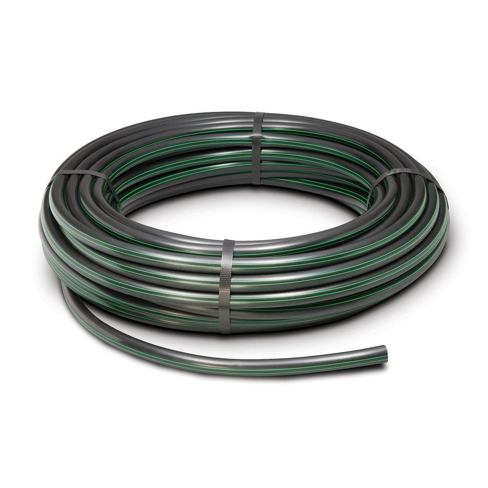 Tubo de irrigação por gotejamento Rain Bird T63-100, rolo de 30 m, preto