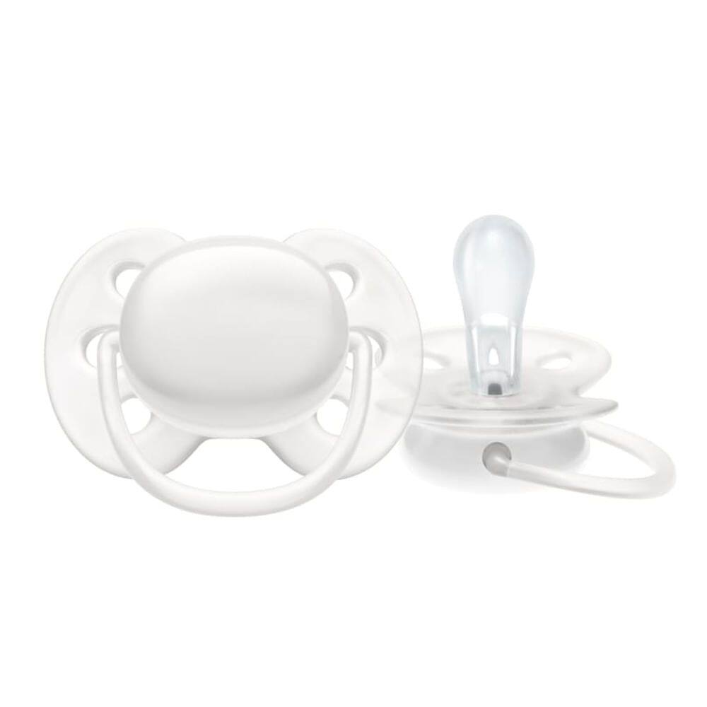 Chupeta Philips Avent Ultra Soft Tamanho 2 de 0 a 6 Meses Branco 1 Unidade
