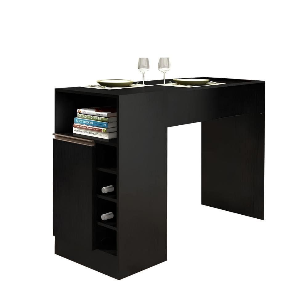 Bancada Balcão/Mesa de Cozinha Gourmet com Adega 1 Porta Cor Grafite - Arte Cas