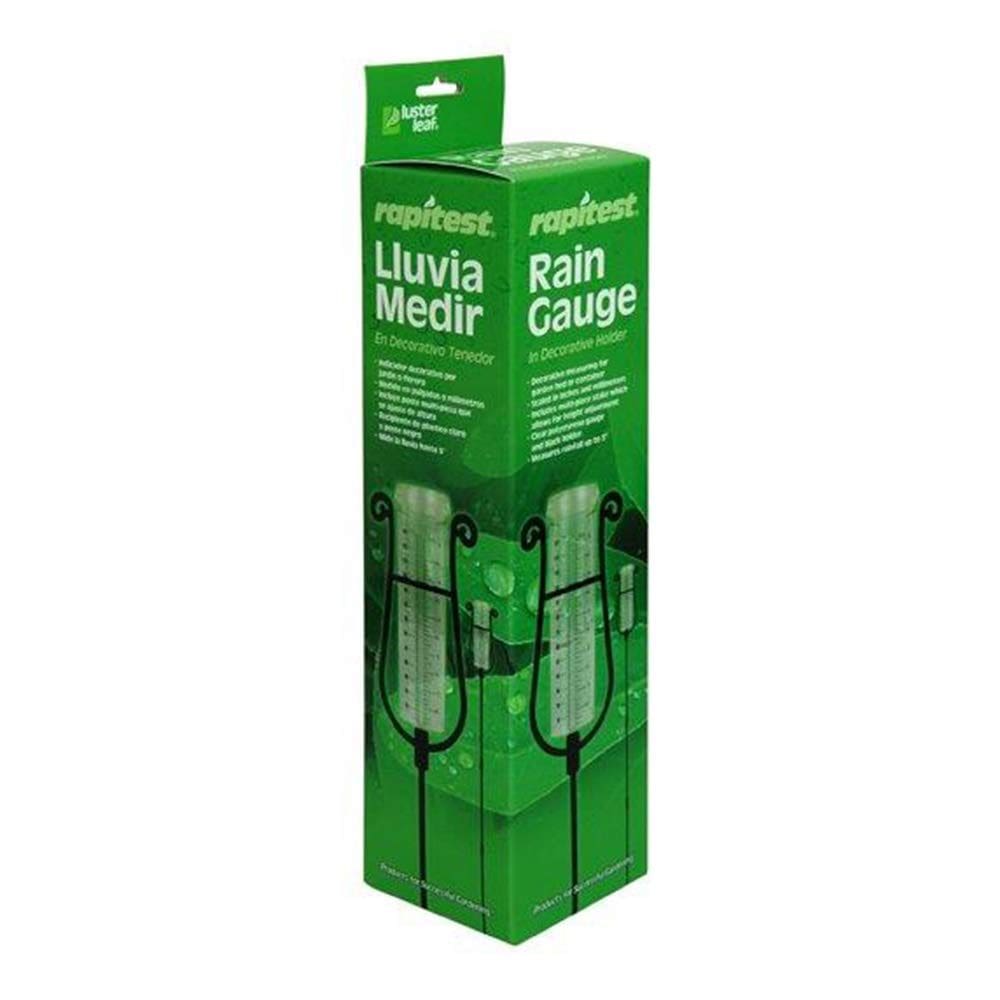 Medidor de precipitação Luster Leaf 1640, capacidade de 12,5 cm, altura ajustável